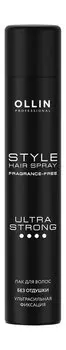 Лак для волос ультрасильной фиксации без отдушки Ollin Professional Style Hair Spray Fragrance-free Ultra Strong