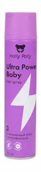 Лак сверхсильной фиксации для ослепительного блеска волос Holly Polly Ultra Power Baby Hair Spray