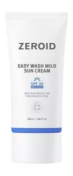Легкий солнцезащитный крем для сухой и чувствительной кожи Zeroid Easy Wash Mild Sun Cream SPF30 PA++++
