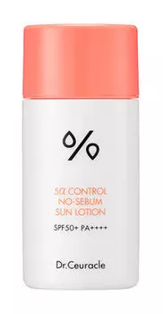 Легкий солнцезащитный лосьон для лица с матовым финишем Dr.Ceuracle 5 Control No Sebum Sun Lotion SPF 50+ PA++++