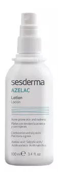 Лосьон для терапии кожи с розацеа, покраснениями и куперозом Sesderma Azelac Facial-Body-Hair Lotion