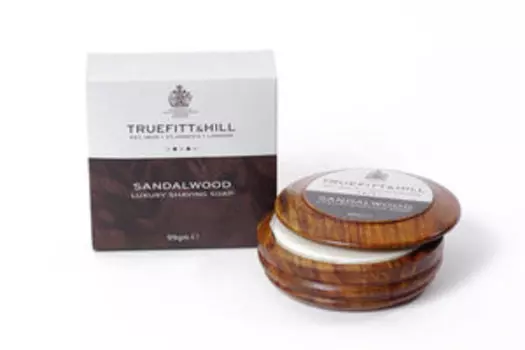 Люкс-мыло для бритья Truefitt&Hill Sandalwood Luxury Shaving Soap in wooden bowl