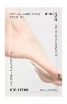 Маска-носочки для ухода за кожей стоп с комплексом растительных экстрактов Innisfree Nourish + Silky-Smooth Special Care Foot Mask