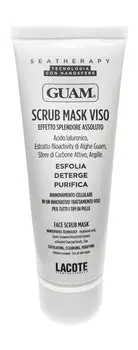 Маска-скраб для лица с углем и гиалуроновой кислотой Guam Seatherapy Scrub Mask Viso Tubo