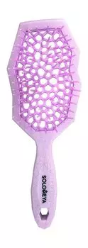Массажная расческа для сухих и влажных волос с широкими зубьями Solomeya Air Cushion Brush for Wet and Dry Hair Lilac