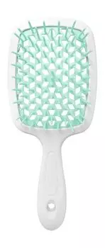 Массажная расческа для волос с пластиковыми зубцами Lei Расческа массажная Продувная Неоново-голубая