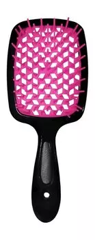 Массажная расческа для волос с пластиковыми зубцами Lei Расческа массажная Продувная Неоново-розовая