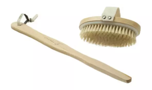 Массажная щетка для тела средней жесткости с натуральной щетиной и съемной ручкой Hydrea London Classic Body Brush with Natural Bristles