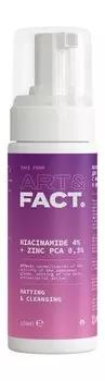 Матирующая пенка для умывания комбинированной и жирной кожи лица с ниацинамидом 4% и цинком 0,3% Art&Fact. Matting & Cleansing Face Foam