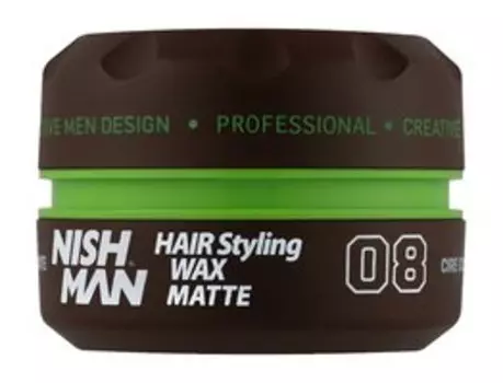 Матовый воск для укладки волос сильной фиксации Nishman Hair Styling Wax 08 Matte