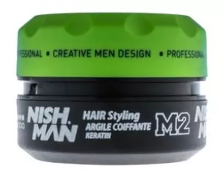 Матовый воск для укладки волос сильной фиксации Nishman Matte Clay Keratin Hair Styling Wax M2