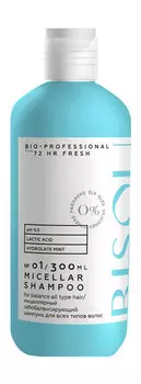 Мицеллярный себобалансирующий шампунь с молочной кислотой Bisou Bio-Professional Till 72 HR Fresh Micellar Shampoo