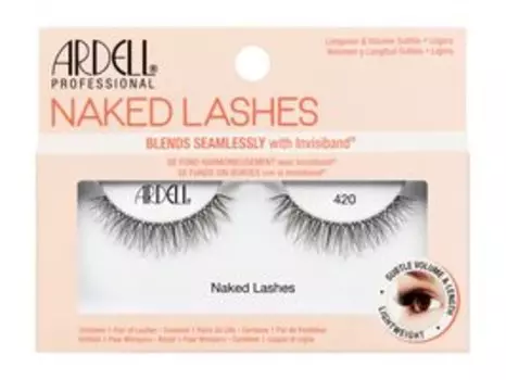 Многоразовые накладные ресницы из натурального волокна c лентой из силикона Ardell Naked Lashes 420