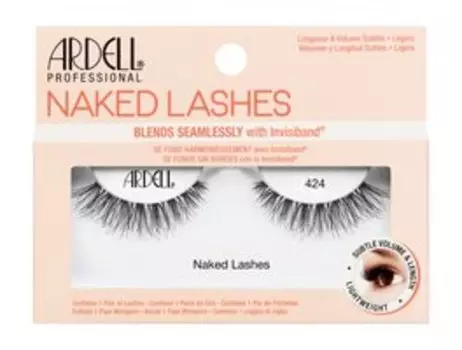 Многоразовые накладные ресницы из натурального волокна c лентой из силикона Ardell Naked Lashes 424