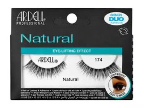 Многоразовые накладные ресницы из натурального волокна c лентой из силикона Ardell Natural Lashes 174
