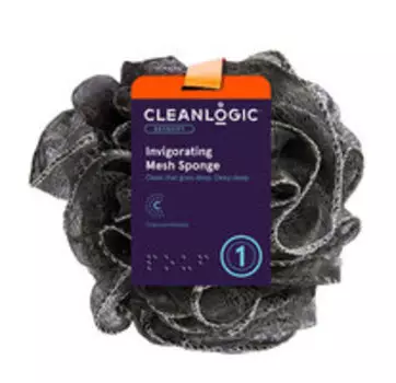 Мочалка-шар для тела с древесным углем Cleanlogic Detoxify Charcoal Mesh Sponge