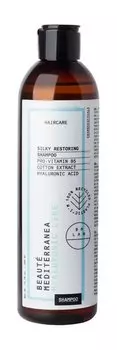 Мягкий восстанавливающий шампунь для сухих волос с гиалуроновой кислотой Beaute Mediterranea Hyaluronic Line Haircare Silky Restoring Shampoo