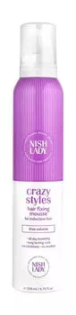 Мусс для волос сильной фиксации Nishlady Crazy Styles True Volume Hair Fixing Mousse