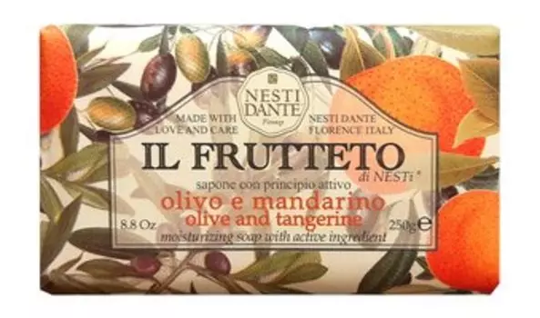 Мыло для тела c экстрактом листьев оливы и мандарина Nesti Dante IL Frutteto Pure Olive & Tangerine Moisturing and Nourishing Soap