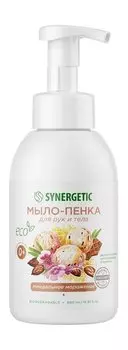 Мыло-пенка для чувствительной кожи рук и тела с экстрактом миндаля Synergetic Мыло-пенка для рук и тела Миндальное мороженое 0+