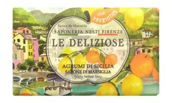 Мыло с пребиотиком и ароматом лимона Nesti Dante Le Deliziose Agrumi di Sicilia Triple Milled Soap