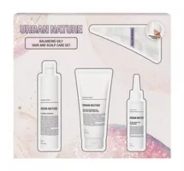 Набор для домашнего балансирующего ухода за волосами Urban Nature Balancing Oily Hair and Scalp Care Set