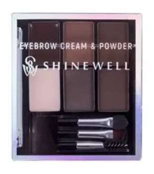 Набор для моделирования формы бровей Shinewell Eyebrow Cream and Powder