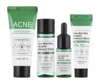 Набор для проблемной кожи лица с с кислотами Some by Mi AhaBhaPha 30 Days Miracle Ac Sos Kit