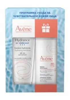 Набор для ухода за чувствительной кожей лица Avene Hydrance UV Legere & Cleansing Foam Set