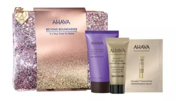 Набор для ухода за кожей лица и тела с водой Мертвого моря в косметичке Ahava Beyond Boundaries It’s Your Time to Shine Set