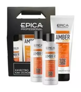 Набор для восстановления и питания волос Epica Professional Amber Shine Organic Set