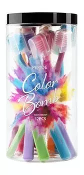 Набор из 12 мягких зубных щеток в защитных колпачках Perioe Color Bomb Toothbrush Set