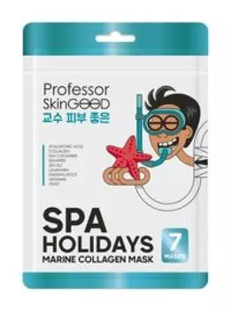 Набор из 7 увлажняющих тканевых масок для лица на основе морских компонентов Professor SkinGood Spa Holidays Marine Collagen Mask Pack