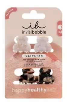 Набор из четырех мини заколок-крабиков для волос Invisibobble Petit Four Clipstar