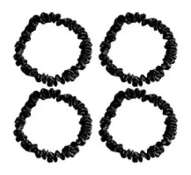 Набор из четырех шелковых резинок для волос Ayris Silk Резинки Узкие Глубокий чёрный