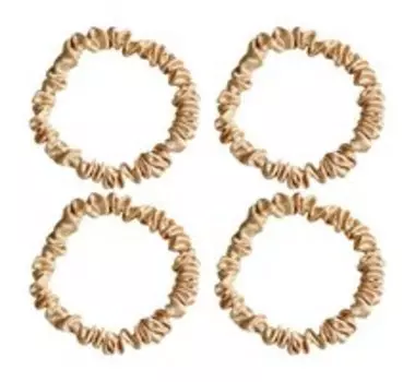 Набор из четырех шелковых резинок для волос Ayris Silk Резинки Узкие Классический бежевый