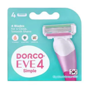 Набор из четырех сменных кассет для бритья Dorco Eve 4