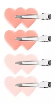 Набор из четырех заколок для волос Solomeya No Crease Hair Clips Heart