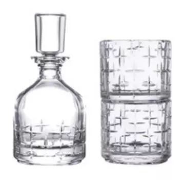 Набор из двух хрустальных бокалов и графина Degrenne Newport Twist Glasses and Carafe Set