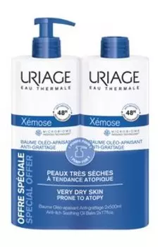Набор из двух липидовосстанавливающих бальзамов для ухода за сухой и очень сухой кожей тела Uriage Xemose Anti-Itch Soothing Oil Balm Pack