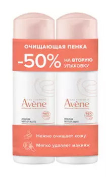 Набор из двух пенок для снятия макияжа для нормальной и комбинированной кожи лица Avene Face and Eyes Cleansing Foam Set