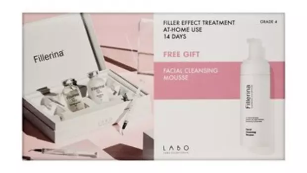 Набор из филлера без инъекций и очищающего мусса - уровень 4 Fillerina 12HA Densifying Filler Treatment Grade 4 & Cleansing Mousse Set