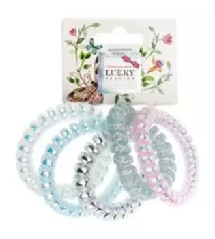 Набор из пяти резинок для волос Lukky Набор резинок Спираль Перламутр