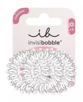 Набор из трех резинок-браслетов для волос Invisibobble Extra Care Crystal Clear
