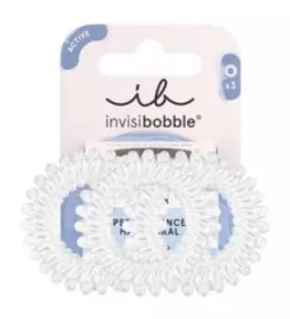Набор из трех резинок-браслетов для волос Invisibobble Power Crystal Clear