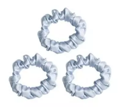 Набор из трех шелковых резинок для волос Ayris Silk Резинки Средние Серебристо-голубой