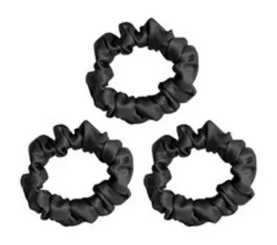 Набор из трех шелковых резинок для волос Ayris Silk Резинки Средние Глубокий чёрный