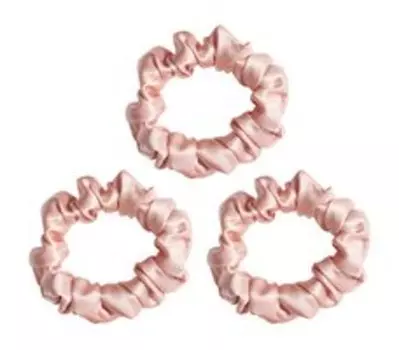 Набор из трех шелковых резинок для волос Ayris Silk Резинки Средние Розовая пудра