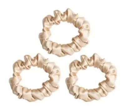 Набор из трех шелковых резинок для волос Ayris Silk Резинки Средние Классический бежевый