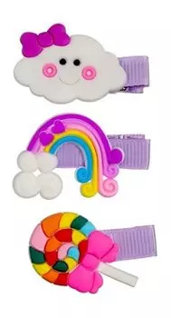 Набор из трех заколок для волос Стильняши Заколки Радуга-дуга Сиреневый